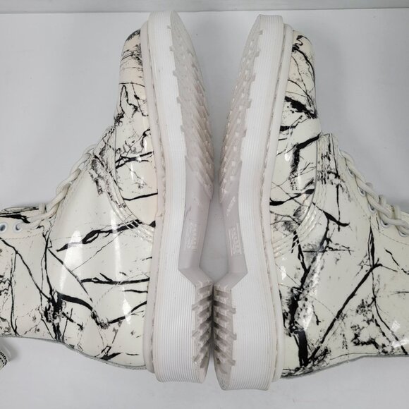 Dr. Martens Pascal Women's White & Black Marble Leather Boots US Size 8 - Picture 6 of 11